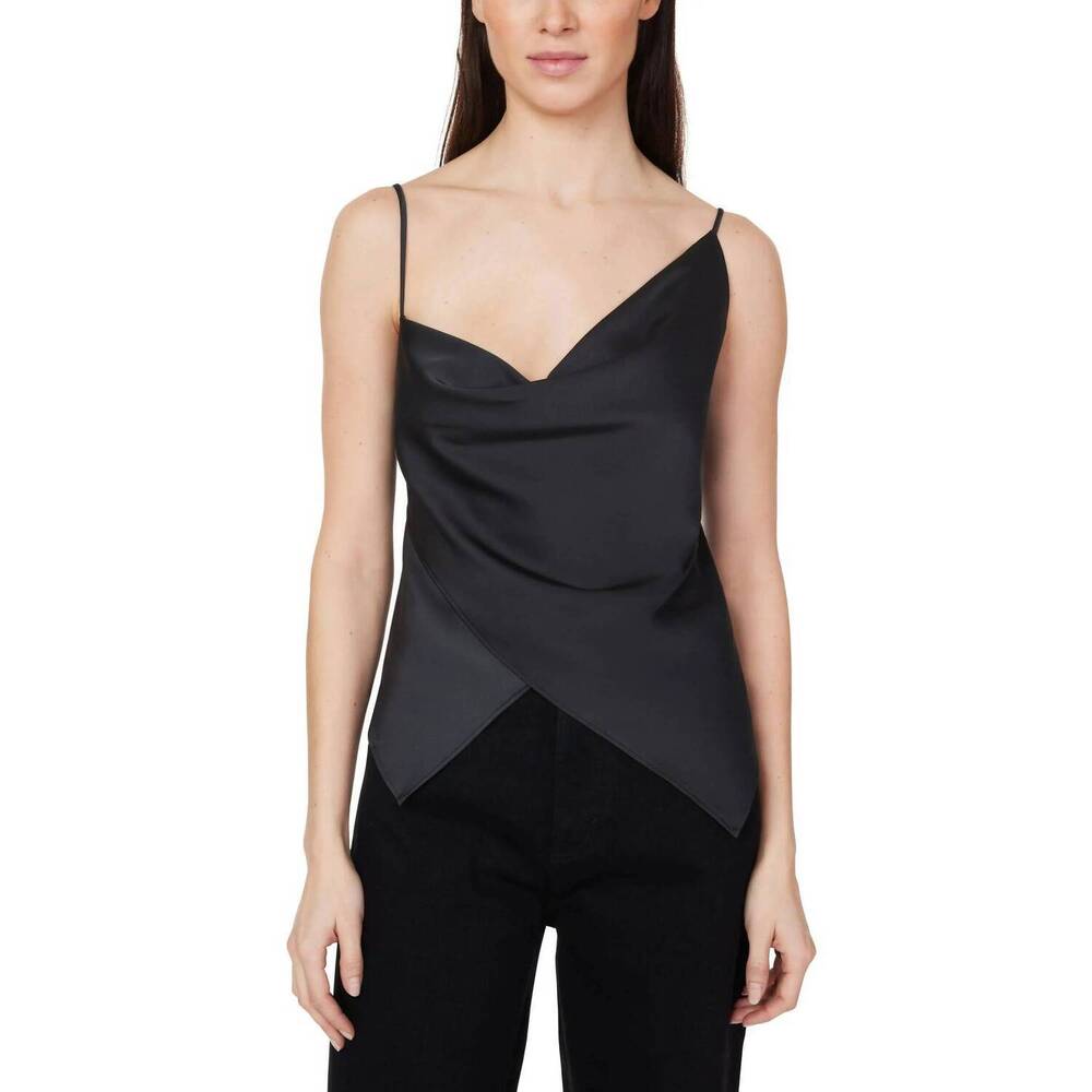 NEW HABITUAL satin cowl camisole in jet black